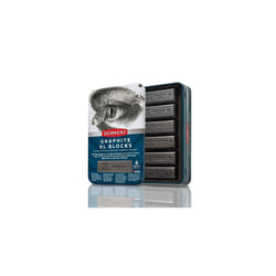 Graphite XL Blocks 6 Tin, Set of 6, 60mm Extra-Large Block, Water-soluble, Ideal for Sketching, Drawing and Expressive Mark Making, Professional