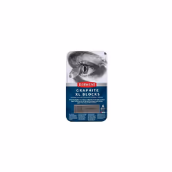 Graphite XL Blocks 6 Tin, Set of 6, 60mm Extra-Large Block, Water-soluble, Ideal for Sketching, Drawing and Expressive Mark Making, Professional