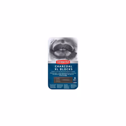 Charcoal XL Blocks 6 Tin, Set of 6, 60mm Extra-Large Block, Naturally Water-soluble, Ideal for Sketching, Drawing and Expressive Mark Making,