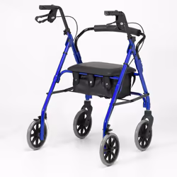 Days Lightweight Folding Four Wheel Rollator Walker with Padded Seat, Lockable Brakes, Ergonomic Handles, and Carry Bag, Limited Mobility Aid,...