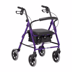 DAYS Lightweight Folding Four Wheel Rollator, Mobility Walker with Padded Seat, Lockable Brakes and Carry Bag, Limited Mobili ...