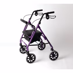 DAYS Lightweight Folding Four Wheel Rollator, Mobility Walker with Padded Seat, Lockable Brakes and Carry Bag, Limited Mobility Aid