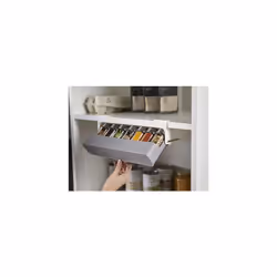 Joseph Joseph Spice Rack Organizer - Under-Shelf Kitchen Cabinet Storage Solution for Spices  Grey