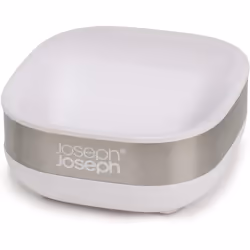 Joseph Joseph Bathroom Slim Compact Steel Soap Dish- White/Steel