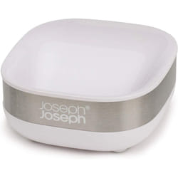 Joseph Joseph Bathroom Slim Compact Steel Soap Dish- White/Steel