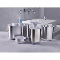 Joseph Joseph Bathroom Slim Compact Steel Soap Dish- White/Steel