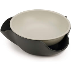 Joseph Joseph 20156 Double-Dish Serving Bowl with Food Waste Compartment- Grey