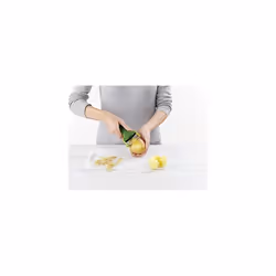 SafeStore Stainless Steel Straight Peeler with Blade Guard, potato eye remover- Green