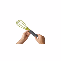 Joseph Joseph 10539 Twist Whisk- flat whisk and balloon whisk- suitable for non-stick cookware, Silicone, Grey / Green