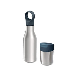 Joseph Joseph Refill Reuse Repeat 2-piece Travel Mug & Bottle Set, Stainless Steel, reusable coffee cup and insulated thermal bottle
