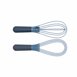 Twist Whisk- 2 in 1 - flat and balloon whisk - Suitable for non-stick cookware, Silicone, Blue