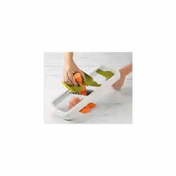 Multi-Grip Kitchen Mandoline, Adjustable Fruit and Vegetable Slicer, 3-Slice & 2-Julienne thickness, with precision food grip, White - Additional view 4