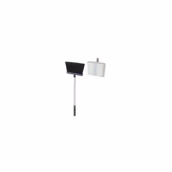 CleanStore Wall-mounted Adjustable Long Handle Broom Sweeper with Dust-shield Storage, Indoor Sweeping Floor Brush with