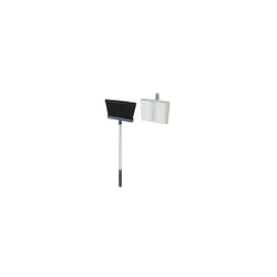 CleanStore Wall-mounted Adjustable Long Handle Broom Sweeper with Dust-shield Storage, Indoor Sweeping Floor Brush with