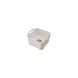 Wash & Drain Kitchen Washing Up Bowl with Handles and Draining Plug, 9 Litres, Stone/Sage Green