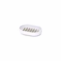 Duo Quick-drain Soap Dish holder with removable drying rack, White