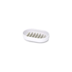 Duo Quick-drain Soap Dish holder with removable drying rack, White