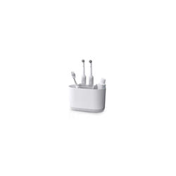 Duo Detachable Toothbrush Holder, Compatile with Manual and Electric Toothbrushes, Bathroom Organiser, White, Large