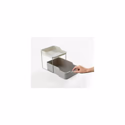 Duo 2-tier Cupboard Organiser with Drawer, Kitchen and Storage Organiser for Spices, Packets and Cans, Grey