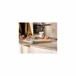 Duo Rolling Pin with adjustable pastry thickness, Baking and dough rollers, Beech Wood, Multicolour