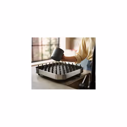 Duo Expanding Dish Drainer Rack with Removable Cutlery Holder, Draining Spout, Stainless-steel