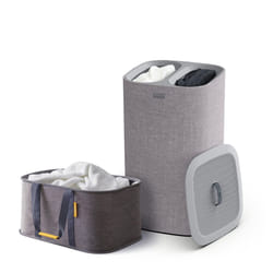 Joseph Joseph Laundry 2 piece set - Hold-All 35L/9.2 Gallon collapsible Washing Basket and Tota 60L/15.8 Laundry Separation Hamper with 2 removeable b