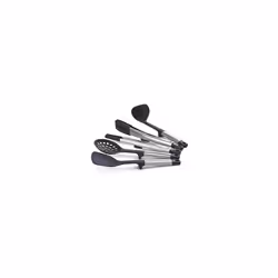 Elevate Fusion 5-Piece Silcone Kitchen Utensil Compact Stand, BPA Free, Heat Resistant, Non Stick Utensil Set, Weighted Stainless Steel Handles