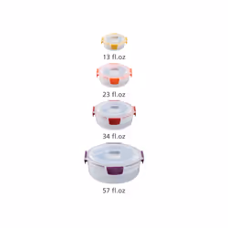 Joseph Joseph Nest Lock 8-piece Plastic BPA Free Round Food Storage Container Set with Lockable Airtight Leakproof Lids - Multicolor
