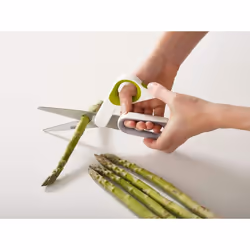 PowerGrip - Kitchen Scissors with Integrated Thumb Grip and herb stripper, White/Green - Additional view 5