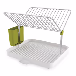 Joseph Joseph Y-Rack 2-Tier Self-Draining Utensil And Dish Rack White Green