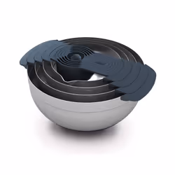 Joseph Joseph Nest 9 Plus, 9 Piece Compact Food Preparation Set with Mixing Bowls, Measuring Cups, Sieve and Colander, Stainl ...