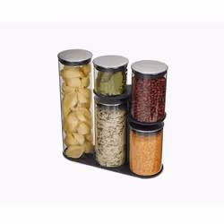 Joseph Joseph Podium, Universal containers set, 5.4 L, Glass, Silicone, Stainless steel, Stainless steel, Transparent, Detach ...