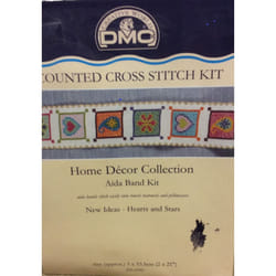 Hearts & Stars Aida Band Cross Stitch Kit - DMC - 2" x 21"