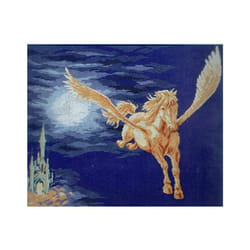 Golden Flight (Pegasus Flying) Cross Stitch Kit 14 Count DMC (K4486) 17 x 14"