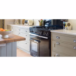 Rangemaster Professional + 100 Dual Fuel Freestanding cooker Electric Gas Black - Additional view 5