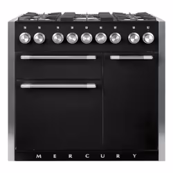 Mercury MCY1000DFLQ, Range cooker, Black, Rotary, Liquorice (Gloss), Chrome, Front