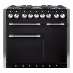 Mercury MCY1000DFAB, Range cooker, Black, Rotary, Ash Black (Satin), Chrome, Front