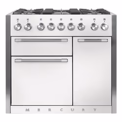 Mercury MCY1000DFSD, Range cooker, White, Rotary, Snowdrop, Chrome, Front