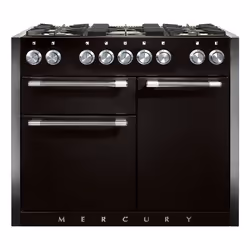Mercury MCY1082DFLQ, Range cooker, Black, Rotary, Liquorice (Gloss), Chrome, Front