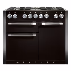Mercury MCY1082DFAB, Range cooker, Black, Rotary, Ash Black (Satin), Chrome, Front