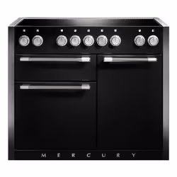 Mercury MCY1082EILQ, Range cooker, Black, Rotary, Liquorice (Gloss), Chrome, Front