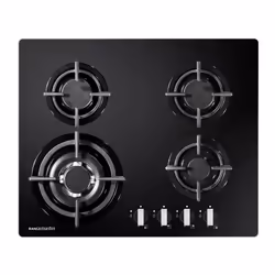 Rangemaster RMB60HPNGFGL/, Black, Built-in, 60 cm, Gas, Stainless steel, 4 zone(s)
