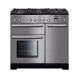 Rangemaster TOLP90DFFSS, Range cooker, Chrome, Buttons, Rotary, Front, Electronic, Gas