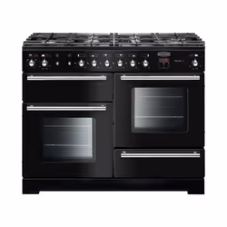 Rangemaster TOLP110DFFGB, Range cooker, Black, Buttons, Rotary, Chrome, Front, Electronic