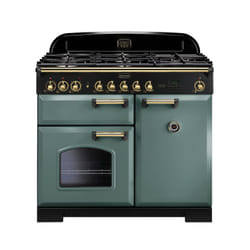 Rangemaster Classic Deluxe 100 Dual Fuel Range cooker Electric Gas Green