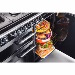 Rangemaster Classic Deluxe 100 Dual Fuel Range cooker Electric Gas Green