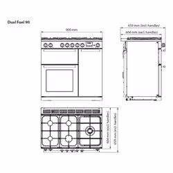 Rangemaster Classic 90cm Dual Fuel Pale Cream/Chrome - Additional view 6