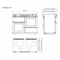 Rangemaster Estel Deluxe 110cm Induction Pale Cream/Chrome - Additional view 4
