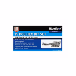 BlueSpot 15 Piece Hex Bit Socket Set H4 - H12 01513