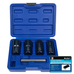 BlueSpot 5pc Locking Wheel Nut Remover 19 - 22mm Emergency Nut Socket Set 1/2"